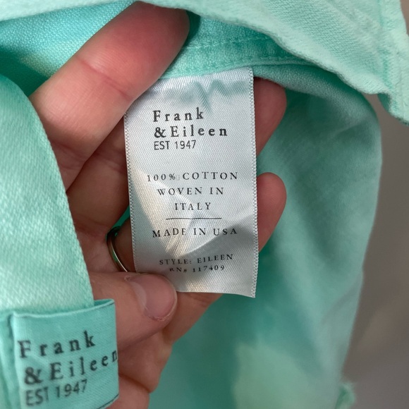 Frank & Eileen EILEEN Shirt Famous Denim Relaxed Button-Up Size XS Seafoam Green - Picture 7 of 11